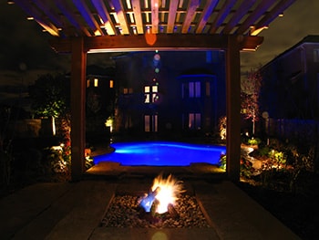 pergola at night