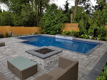 modern pool and patio