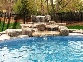 rock waterfall feature